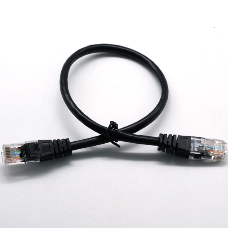 RJ45 8PIN Transparent Head 24/26AWG Črni ethernetni omrežni kabel LAN kabel Električni kabelski snop